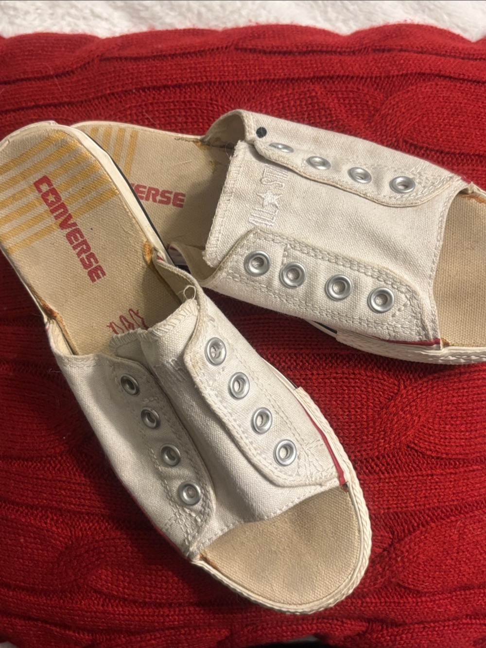 Converse White Canvas Slip-On Sandals